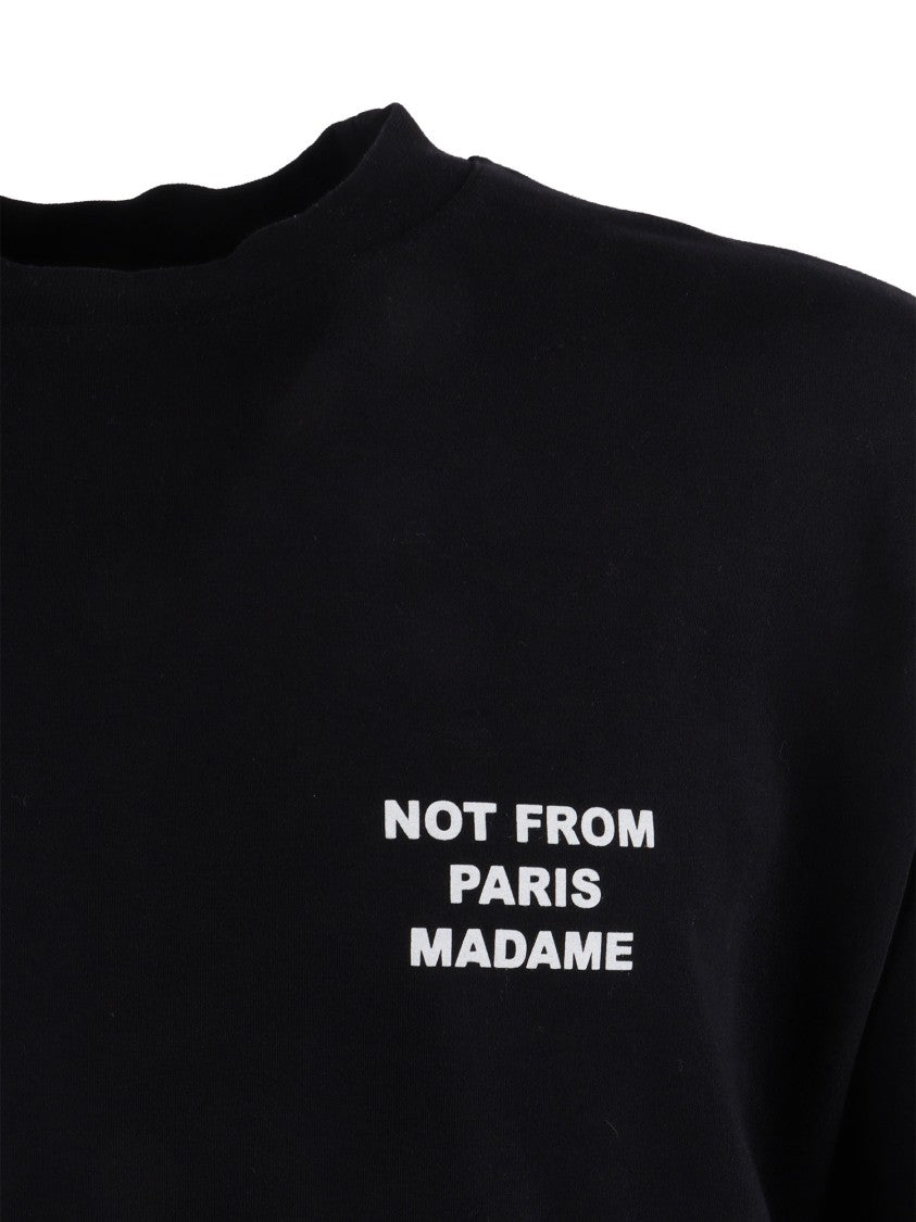 Drôle De Monsieur Black Slogan Relaxed T-Shirt