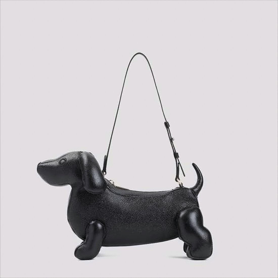 Thom Browne Dachshund-Shaped Black Calf Leather Tote Bag