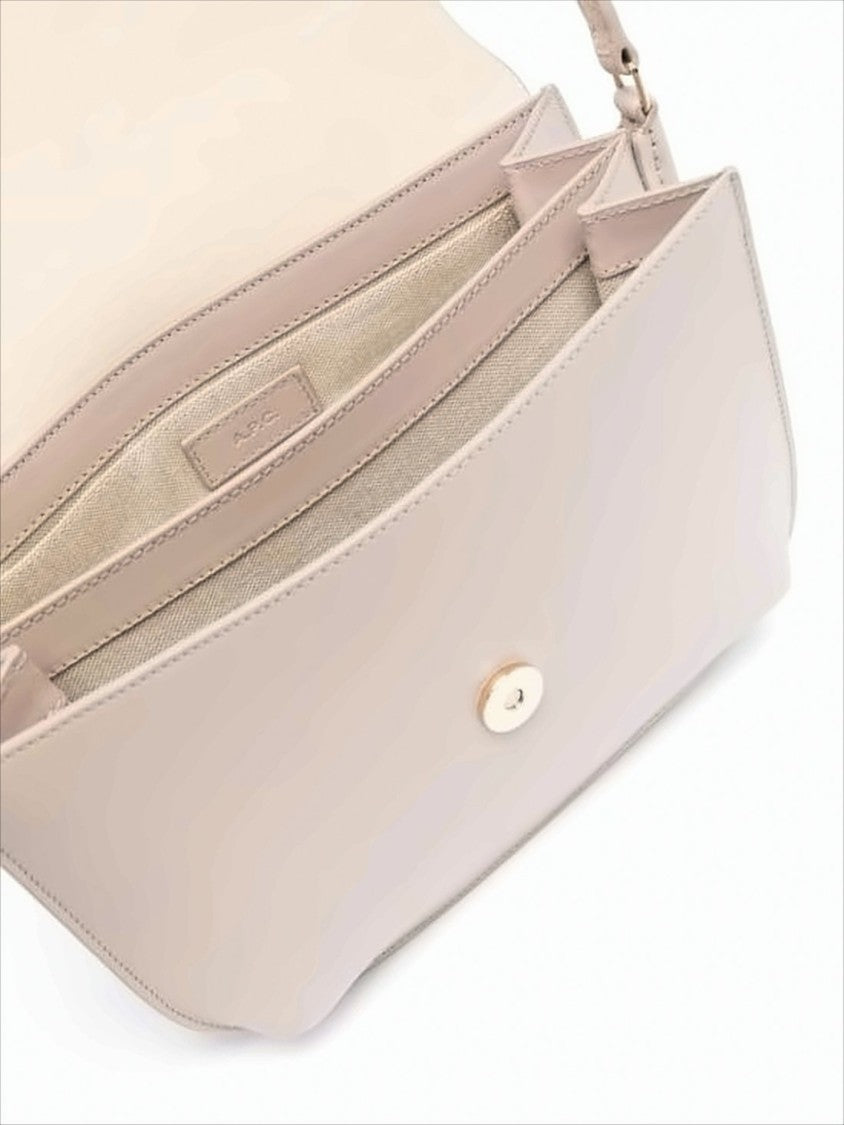 A.P.C. Structured Shoulder Bag With Flap Closure