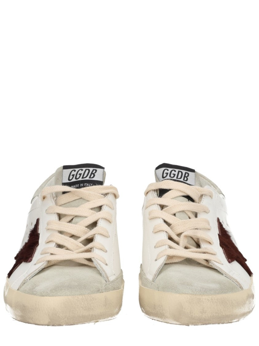 Golden Goose Neutrals Superstar Distressed Low-Top Sneakers