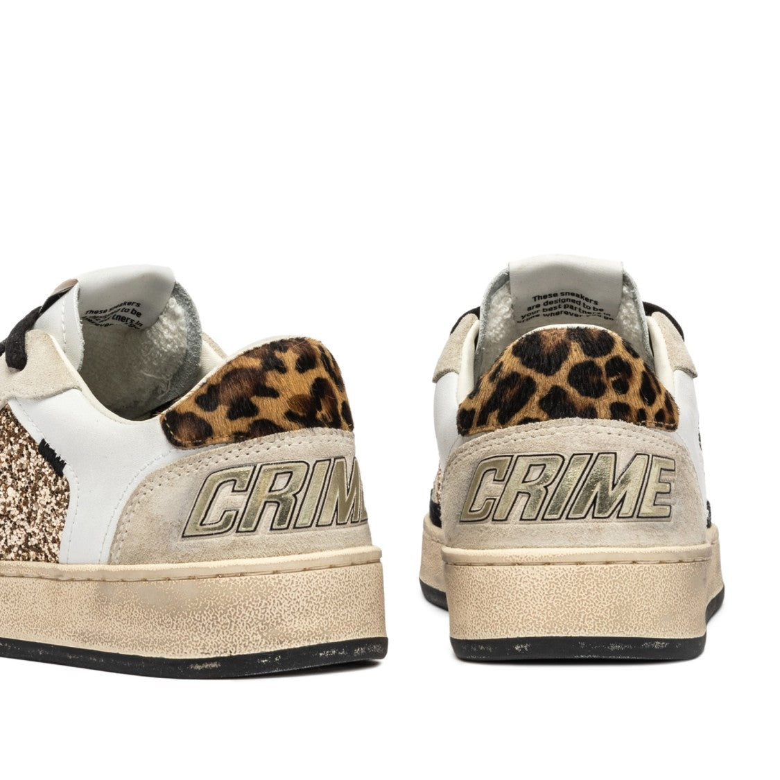 Crime London Leopard-Print And Glitter Accented Sneakers