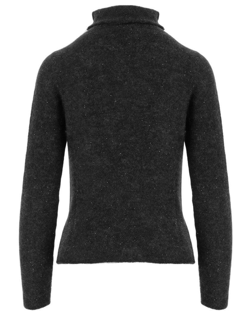 Bruno Manetti Turtleneck Black Alpaca-Wool Blend Sweater