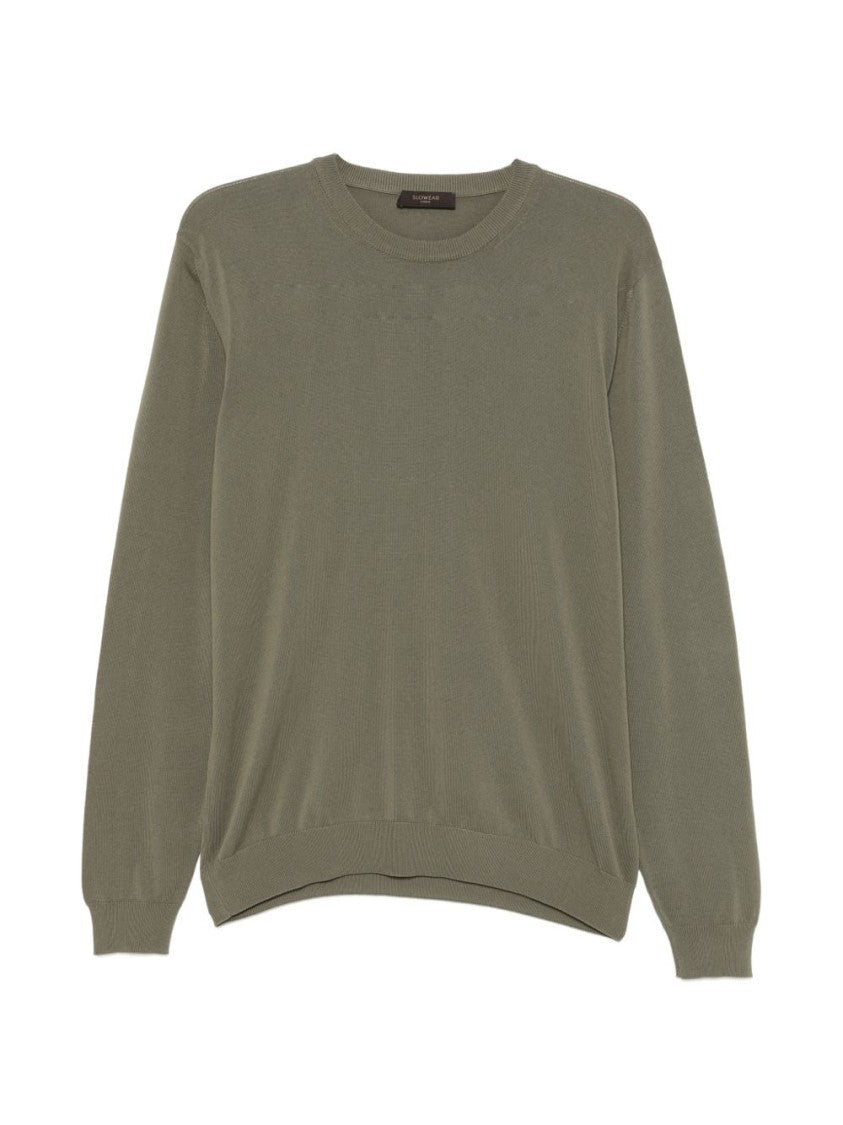 Zanone Long Sleeve Crew Neck Sweater With Ribbed Details
