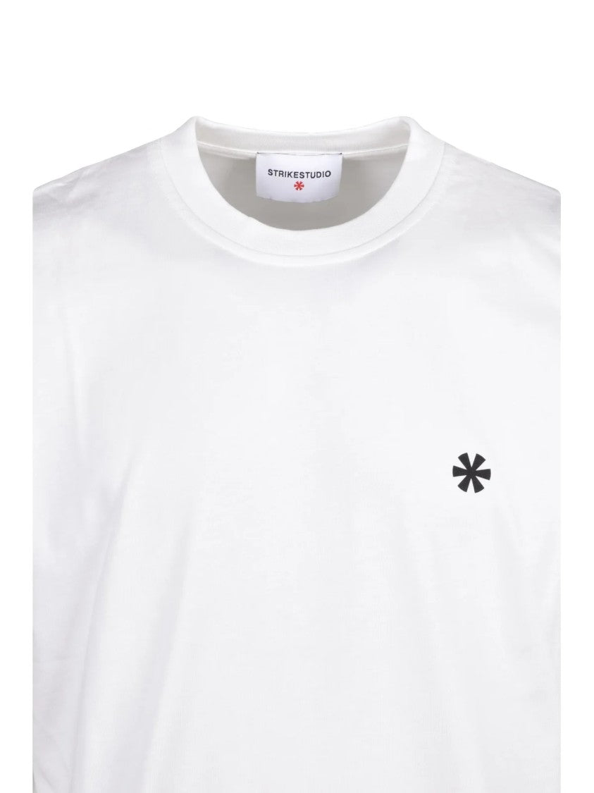 Strikestudio White Cotton Crew Neck T-Shirt