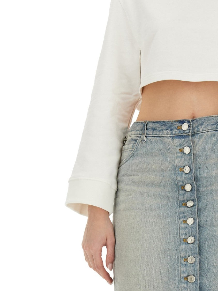 Courrèges Cropped Sweatshirt With Relaxed Fit