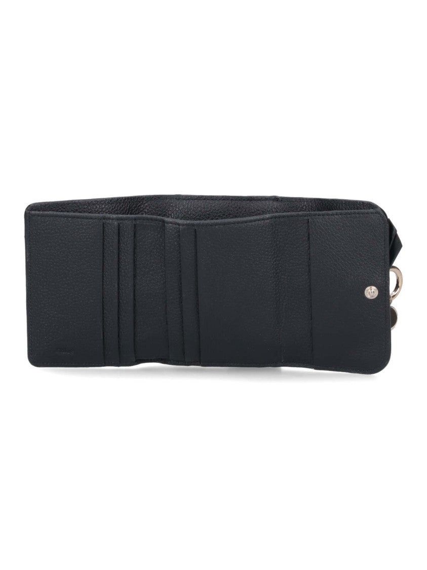 Chloé Black Alphabet Textured Leather Wallet