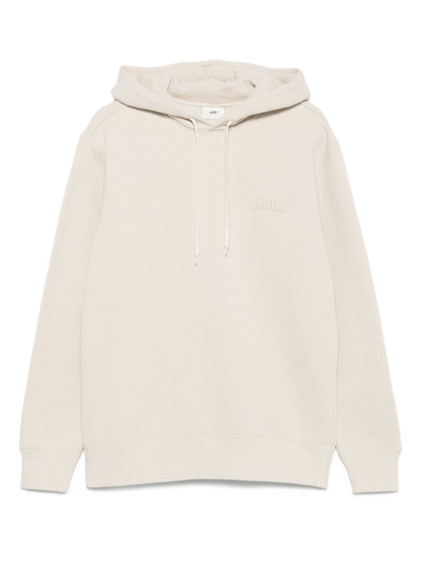 Autry Beige Sweatshirt With Drawstring Hood
