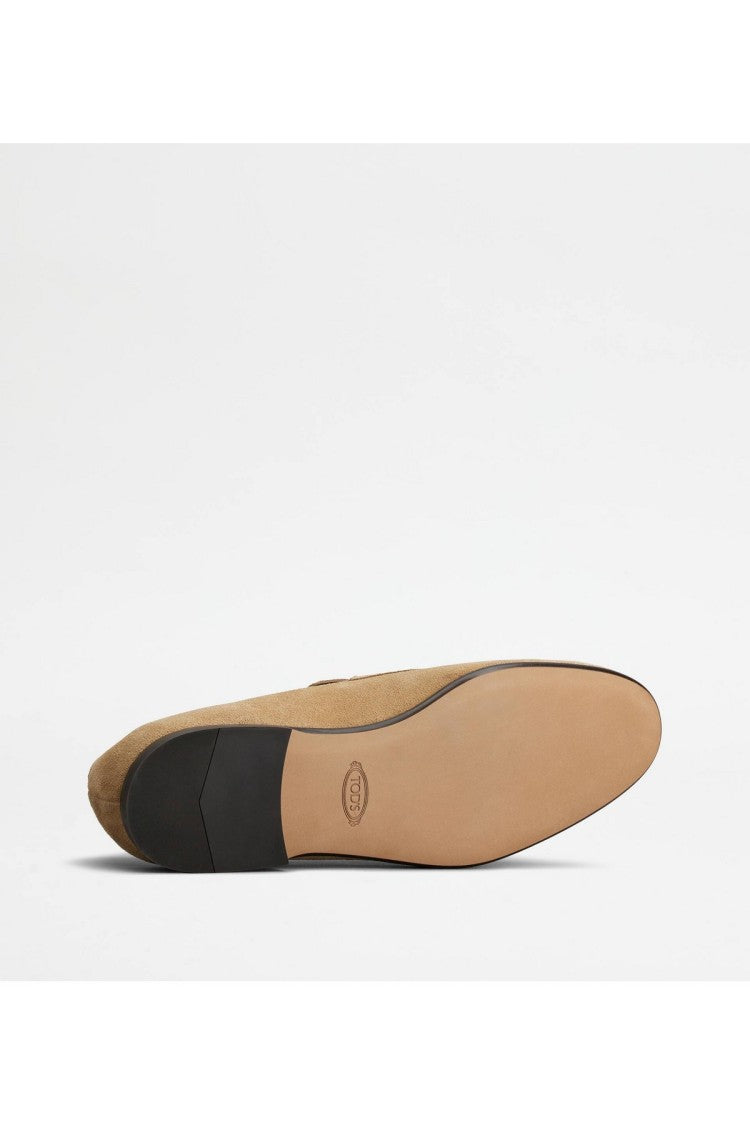 Tod's Brown Unstructured Suede Penny Loafers