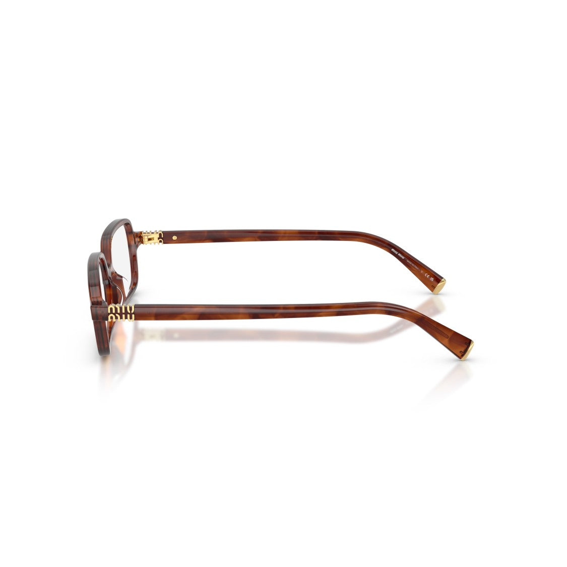 Miu Miu 0Mu 01Yv Tortoiseshell Acetate Rectangular Eyeglasses