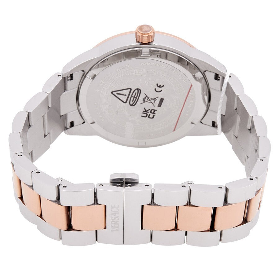 Versace Greca Urban Quartz Watch With Green Dial And Dual-Tone Bracelet