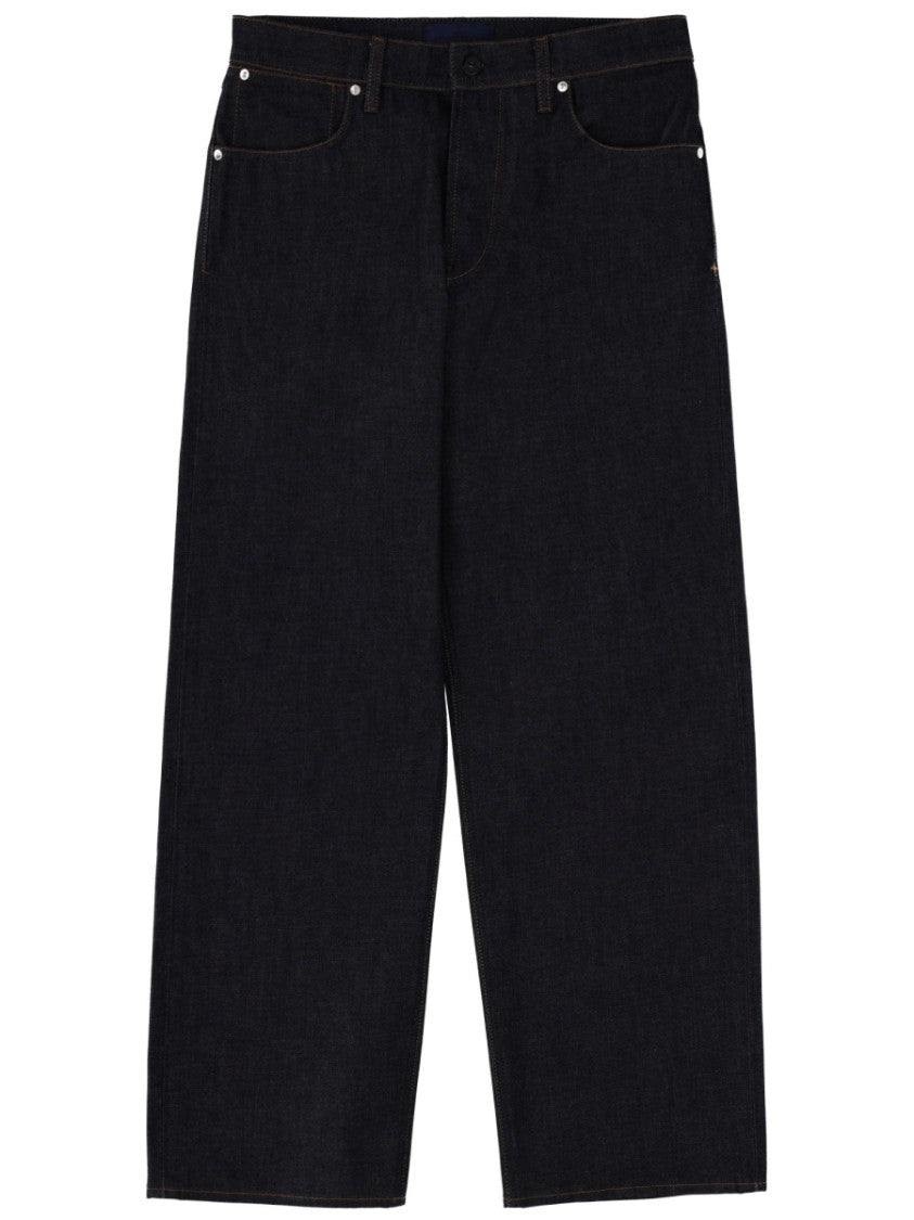 Stone Island Dark Denim Cotton Wide-Leg Jeans