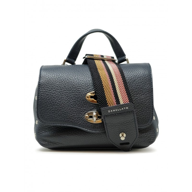Zanellato Dark Navy Postina Daily Giorno Baby Leather Handbag
