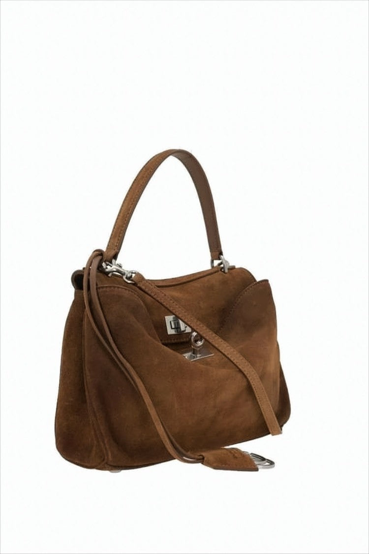 Balenciaga Medium Suede Crossbody Bag With Lambskin Lining