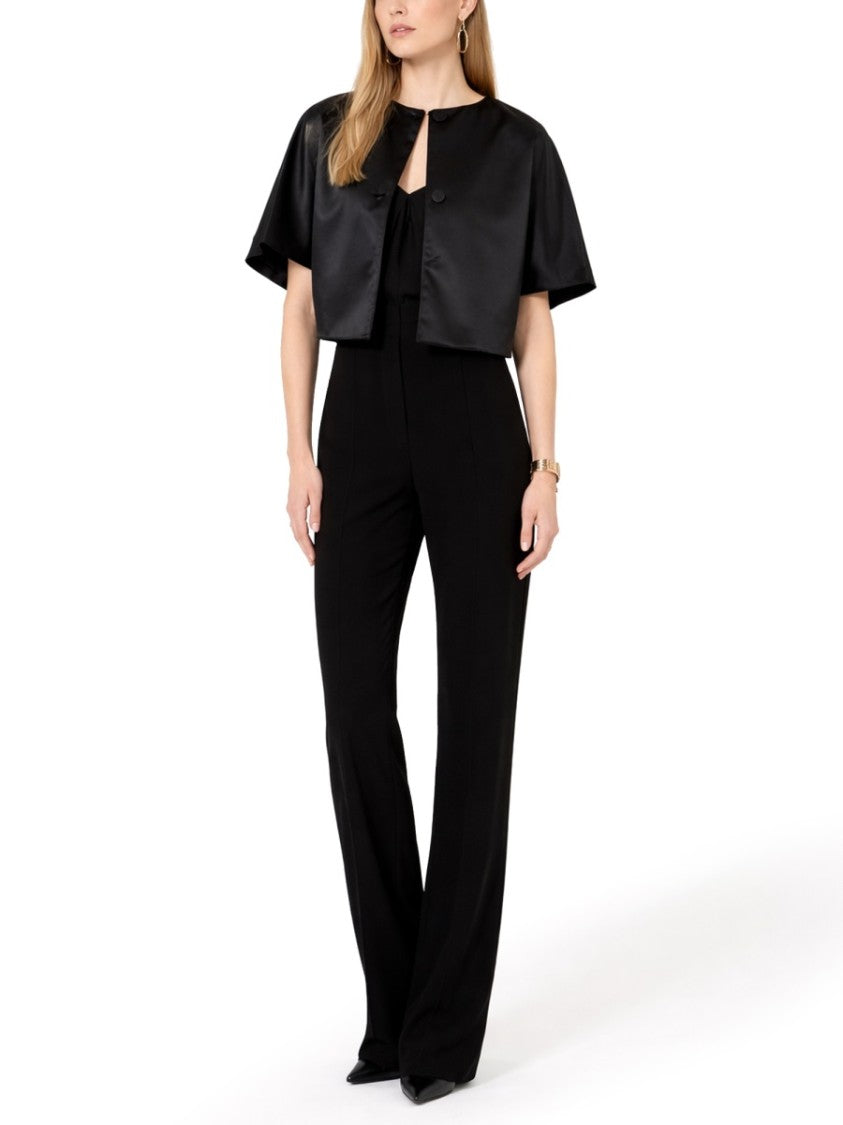 Max Mara Omelia Cropped Bow Satin Cape