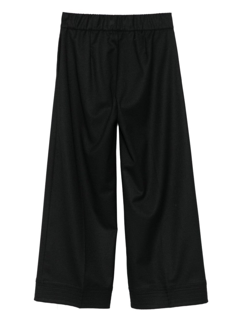 Dexterior Wide-Leg Cropped Trousers With Elastic Waistband