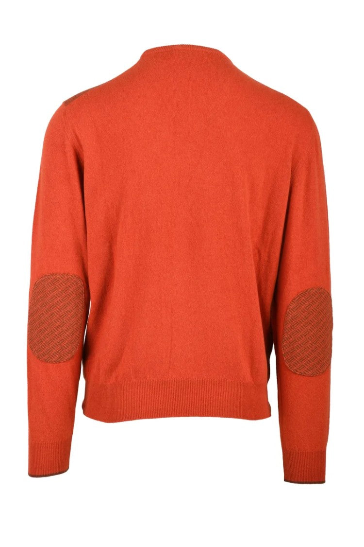 Heritage Brown Wool Cashmere Men's Crew Neck Sweater