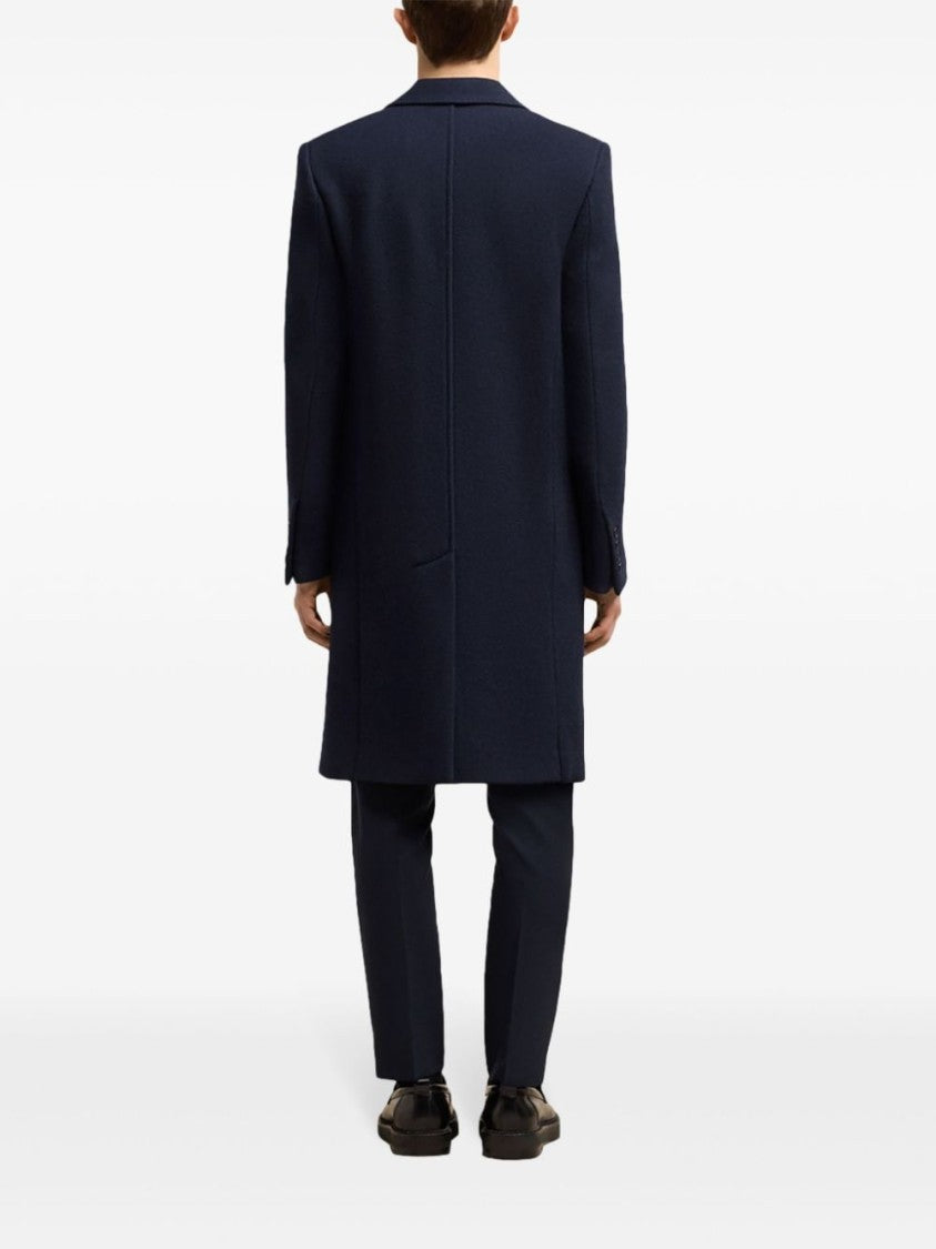 Ami Navy Blue Wool Coat