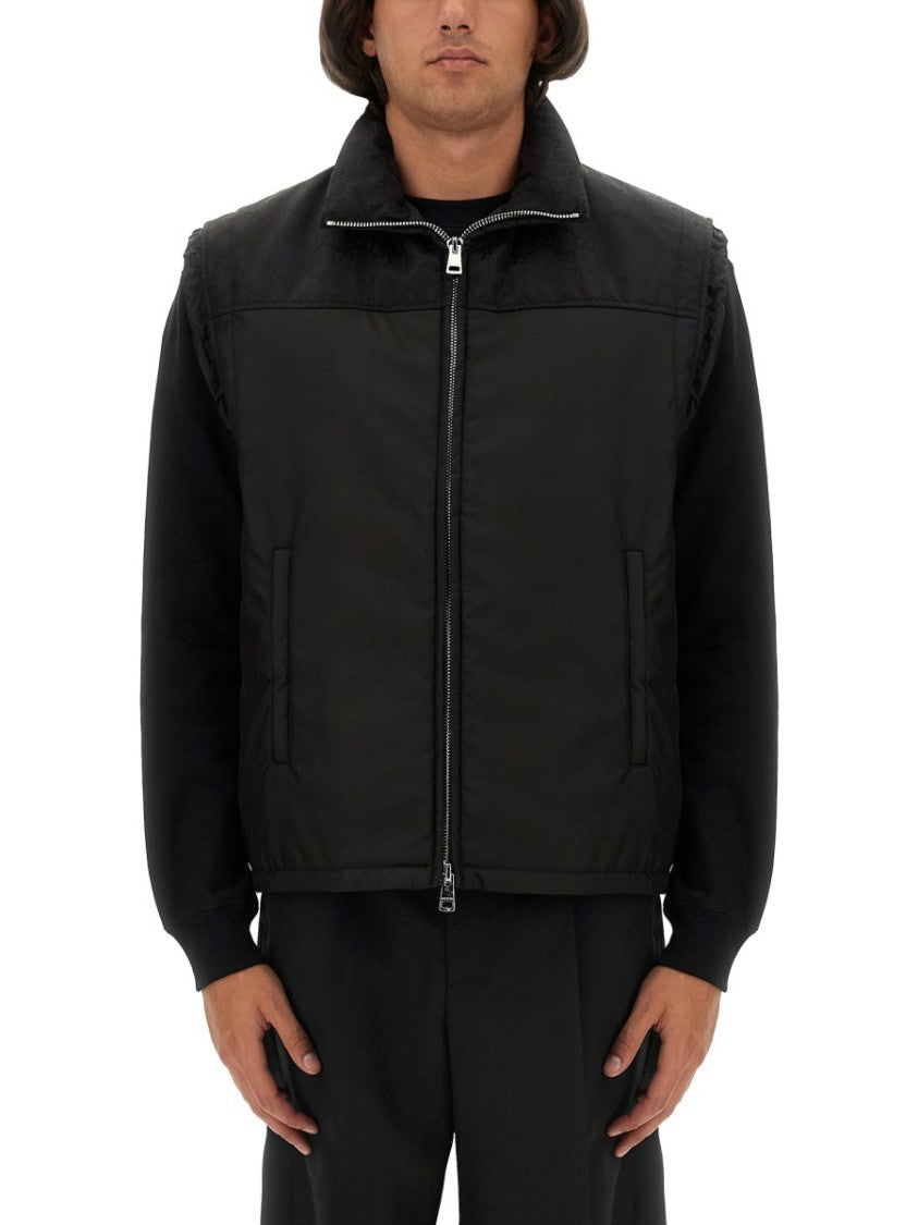 Gucci Nylon Vest With Integrated Gg Motif