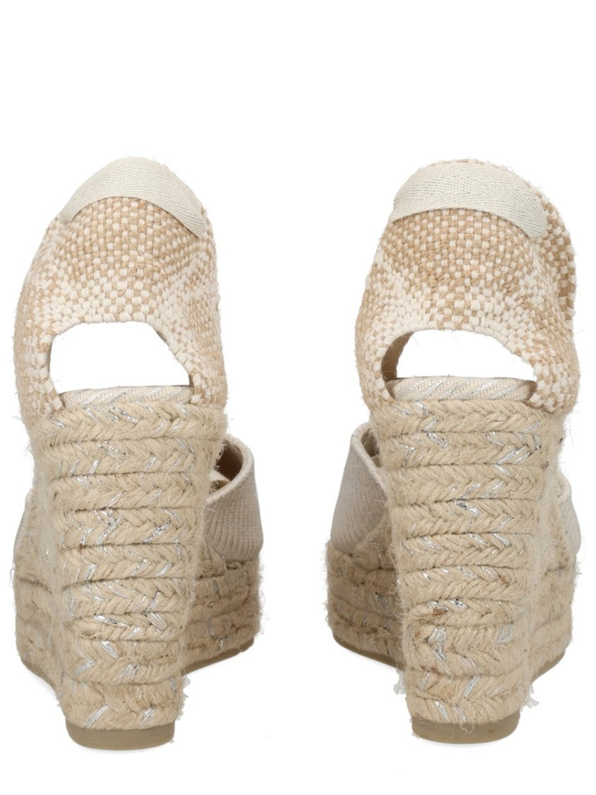 Castaner Neutrals Joyce Pointed Jute Platform Sandals
