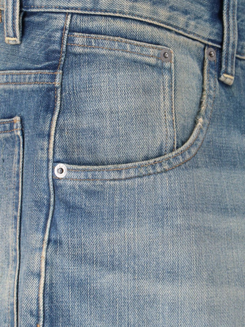 Sunflower Blue Super Wide Distressed Denim Shorts