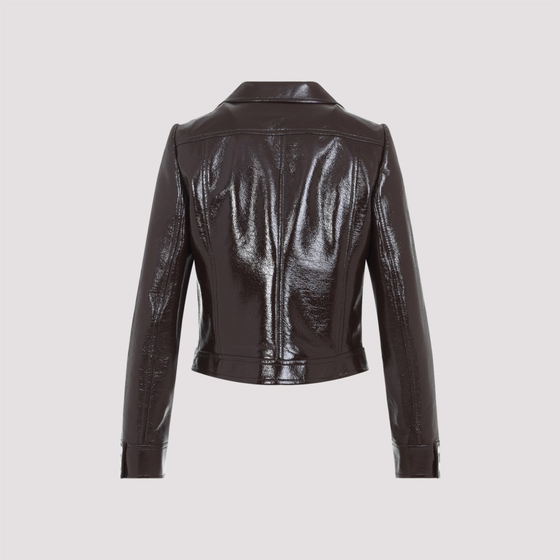 Courrèges Patent-Finish Structured Jacket With Classic Collar