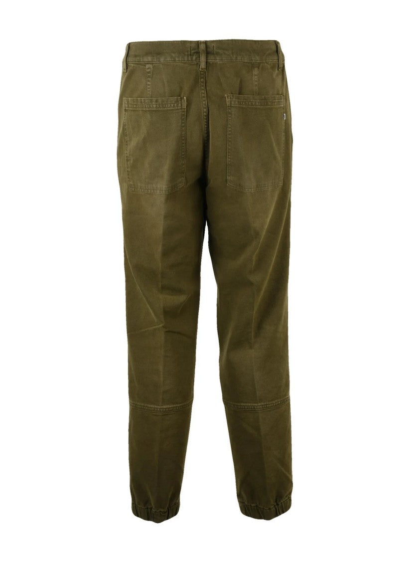 Dondup Military Green Gil Elastic Cuffs Stretch Cotton Trousers