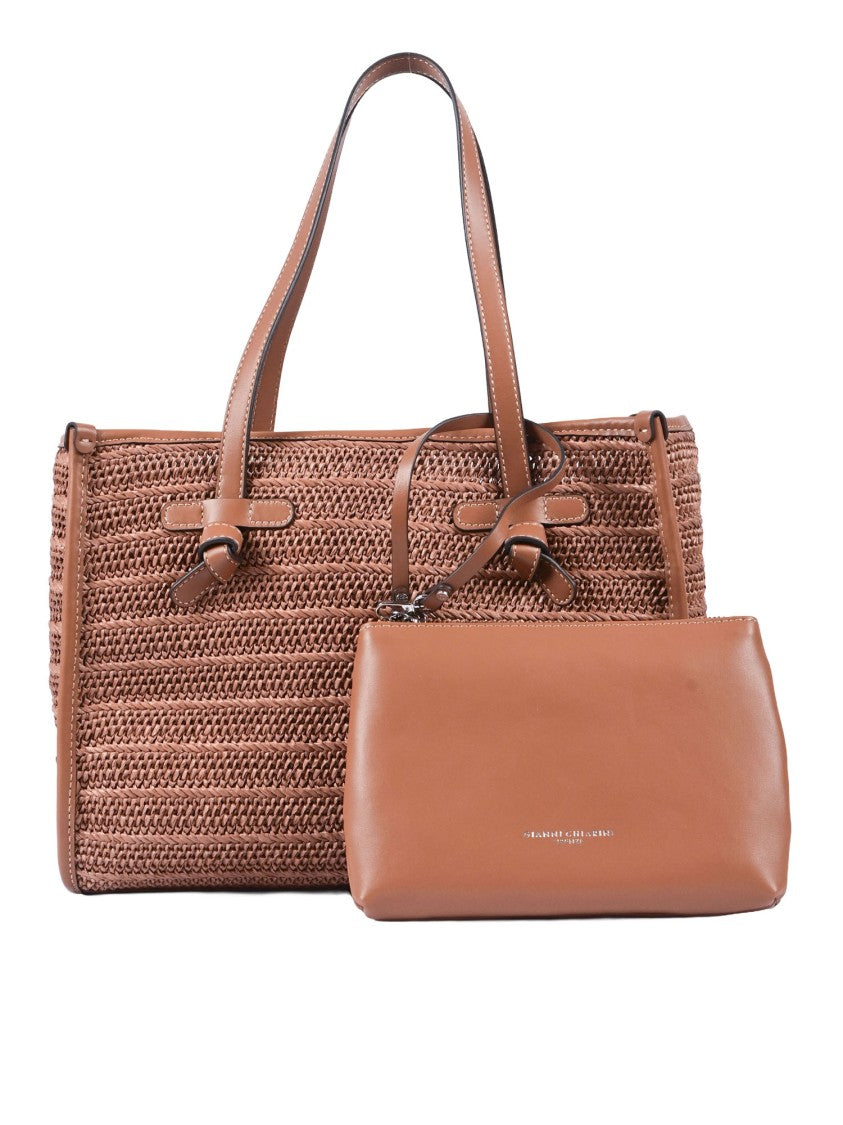 Gianni Chiarini Woven Texture Smooth Accents Handbag