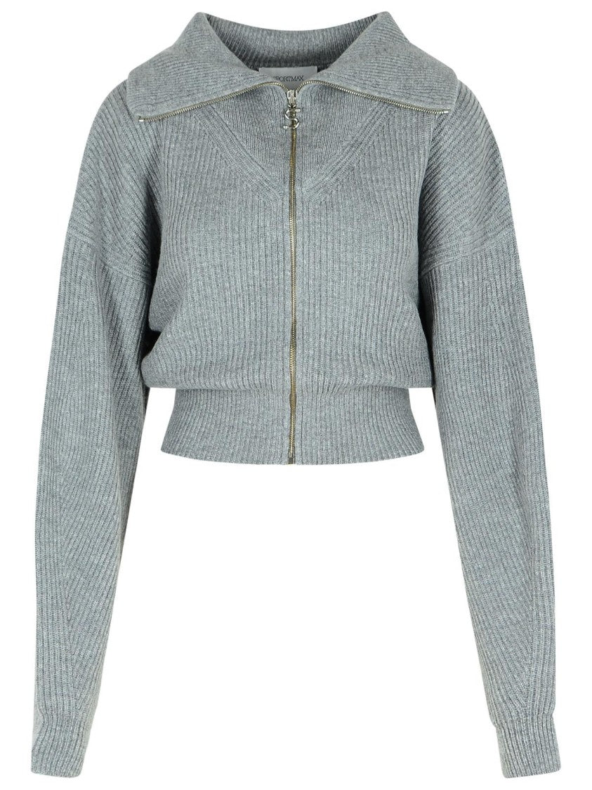 Sportmax Calipso' Medium Grey Cashmere Blend Cardigan