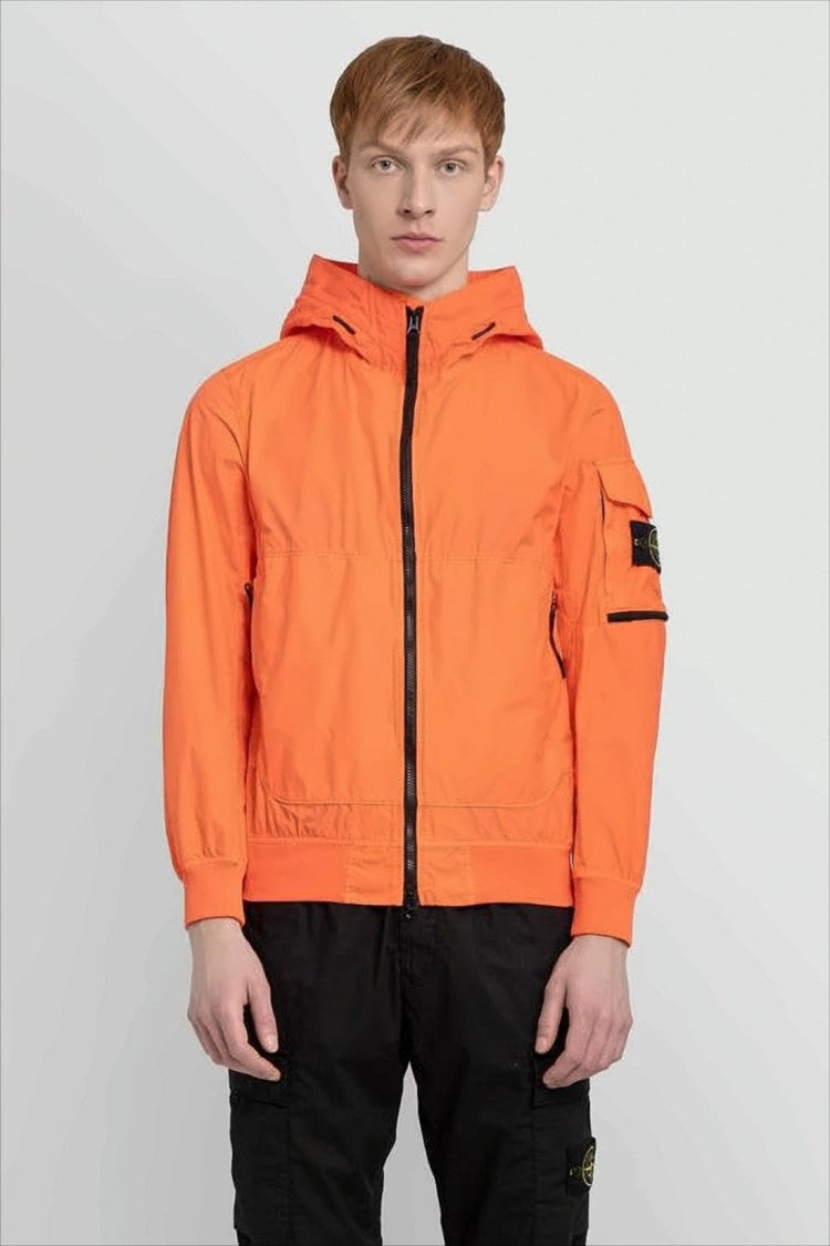 Stone Island Orange Hooded Casual Jacket