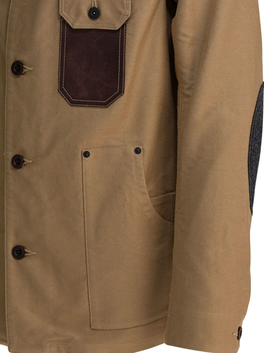 Junya Watanabe Cotton Jacket With Contrasting Collar And Practical Pockets