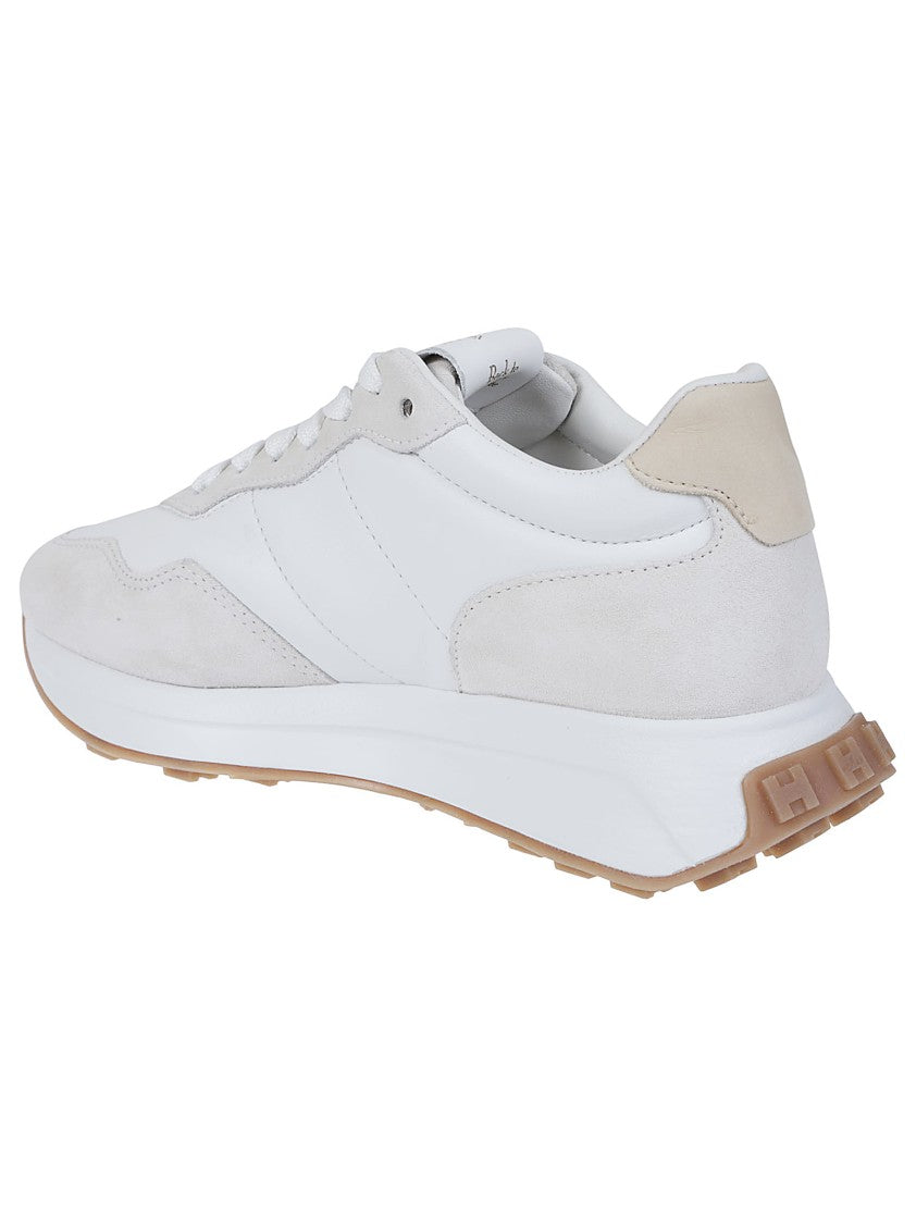 Hogan H641 Textured Leather Sneakers With Logo