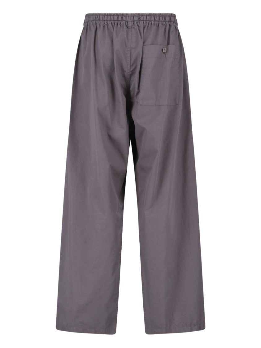 Lemaire Taupe Pyjama Elastic Waist Cotton Trousers