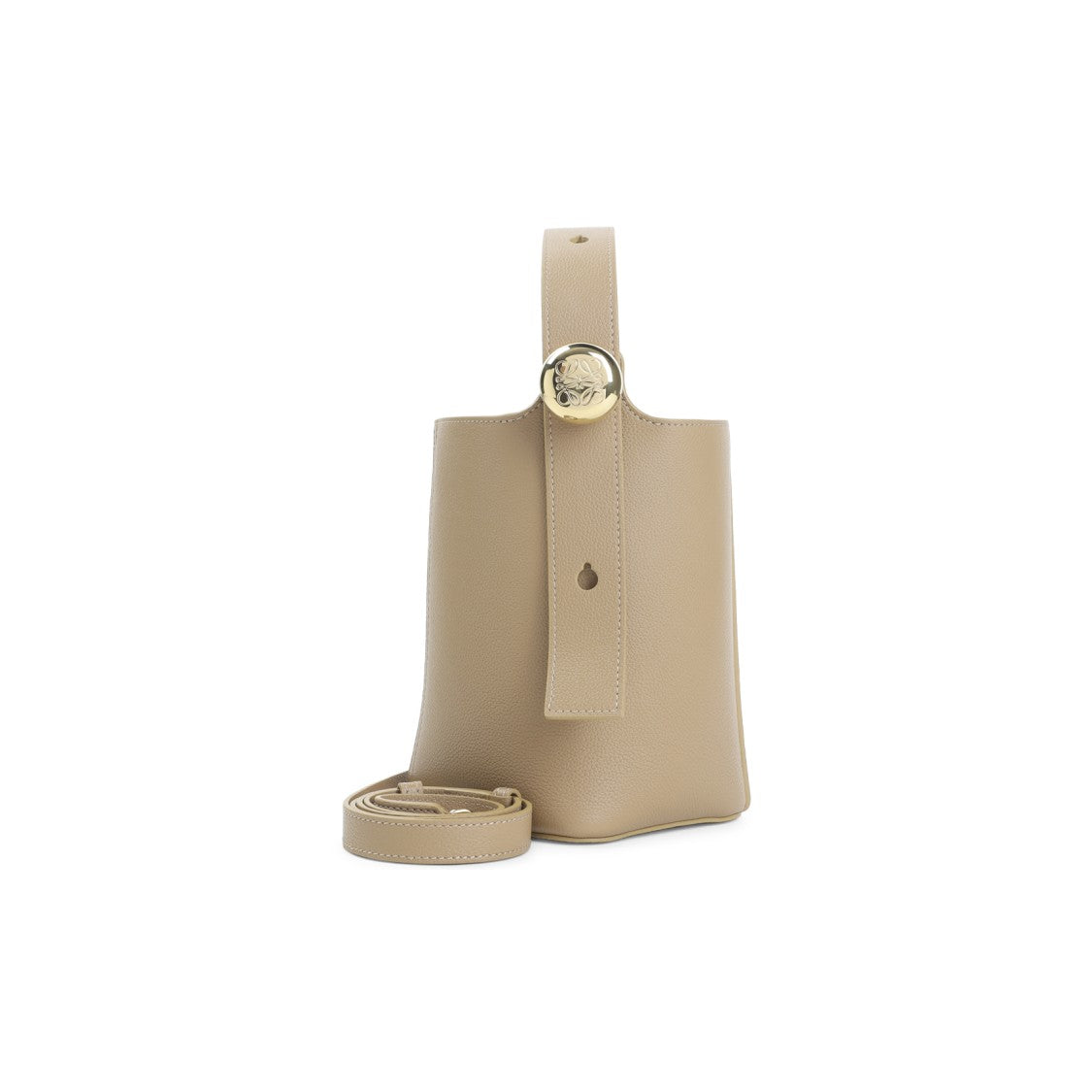 Loewe Structured Bucket Bag With Gold-Tone Button Detail