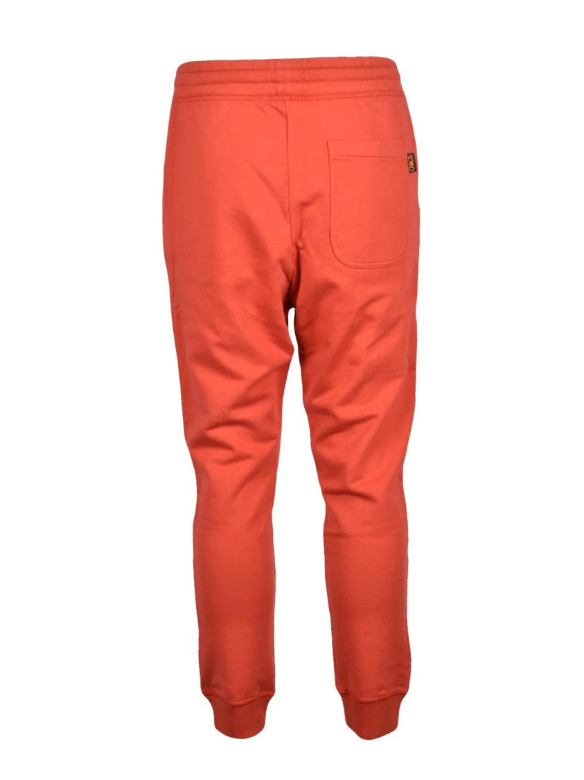 Vivienne Westwood Anglomania Tapered Red Track Pants With Ribbed Cuffs And Embroidered Emblem