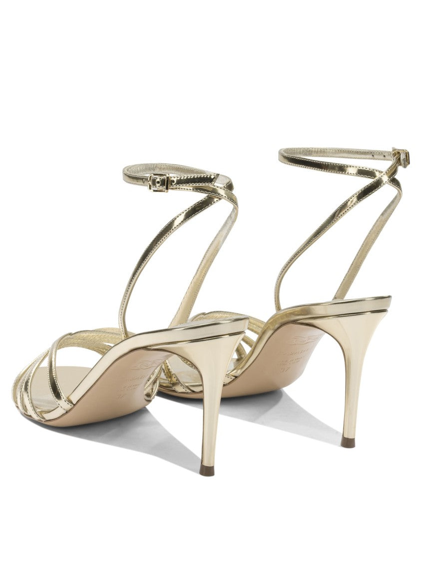 Casadei Metallic Finish Stiletto Sandals