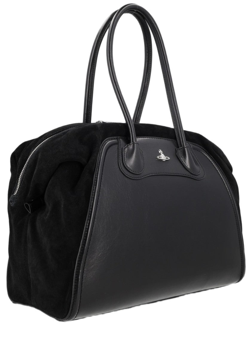 Vivienne Westwood Neutrals Shirley Holdall Structured Suede Handbag