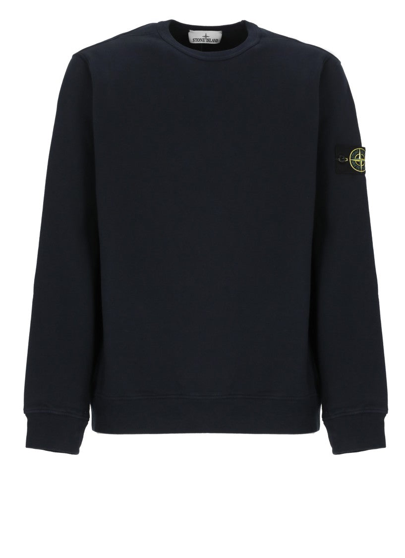 Stone Island Distinctive Blue Cotton Sweatshirt