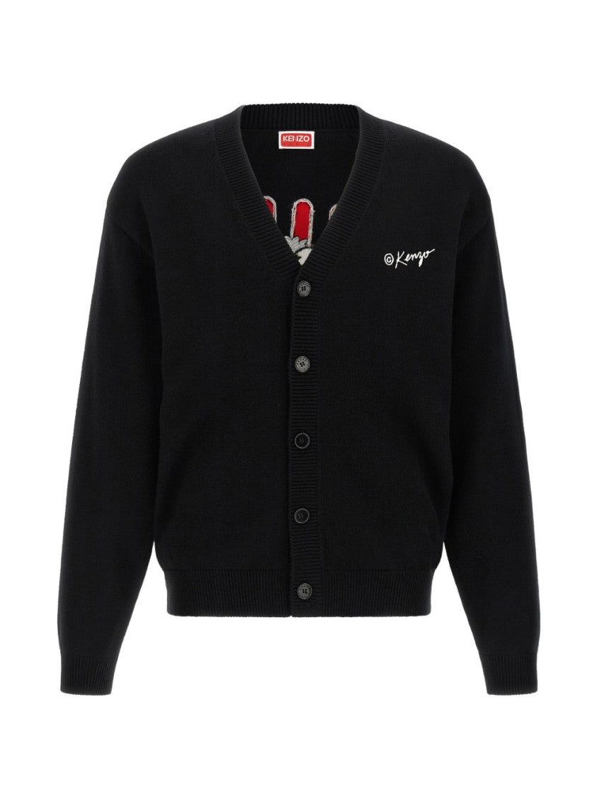 Kenzo Button-Up Black Cardigan Sweater