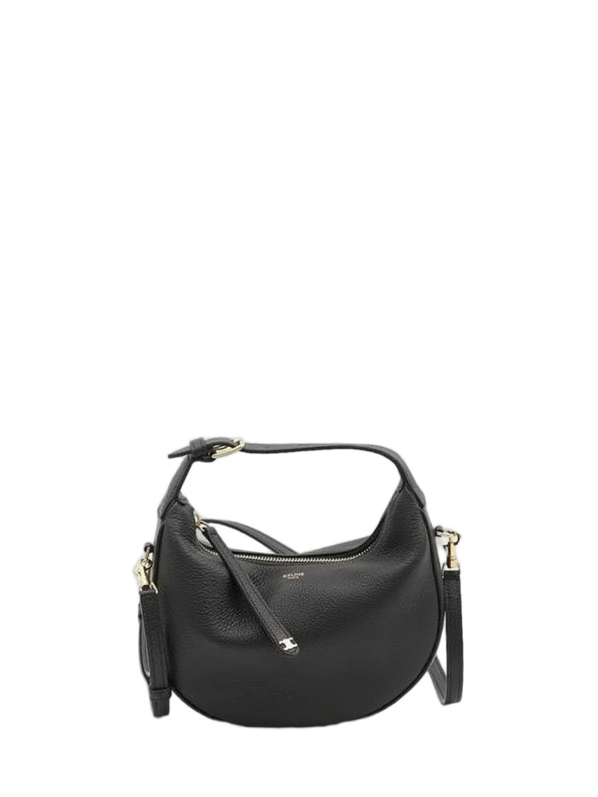Celine Crescent-Shaped Textured Calf Leather Crossbody Bag
