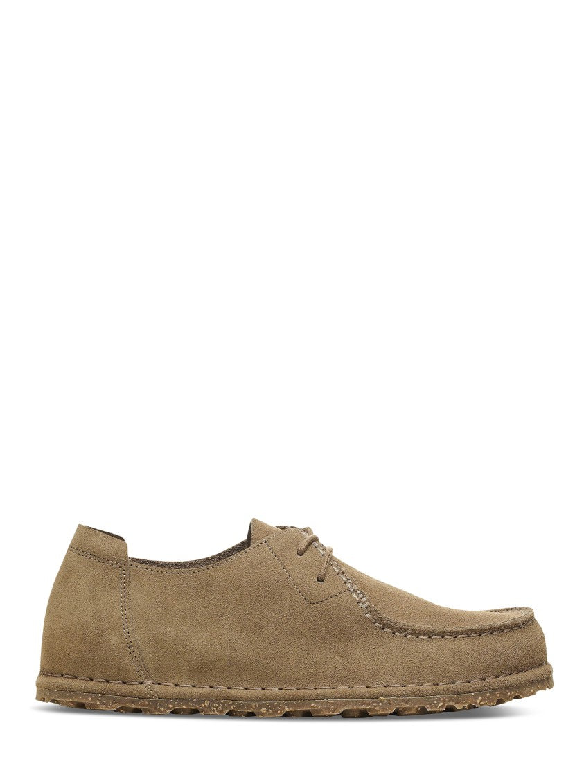 Birkenstock Lace-Up Suede Leather Sandals In Gray Taupe