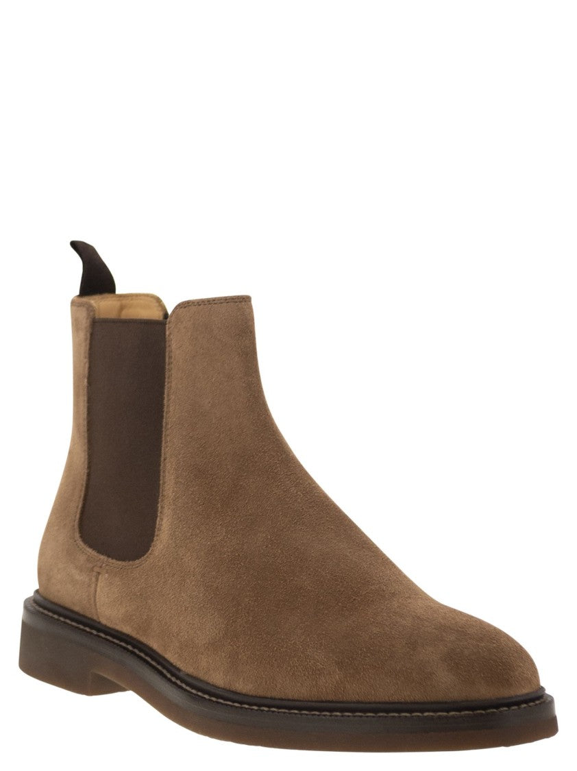 Brunello Cucinelli Chelsea Boot In Suede