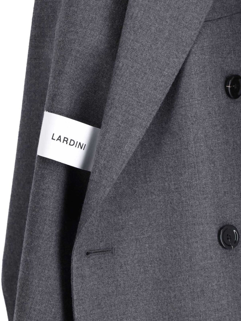 Lardini Grey Double-Breasted Virgin Wool Suit