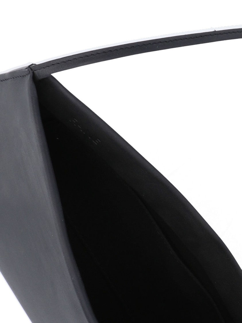 Fane Black Bra Minimalist Leather Shoulder Bag
