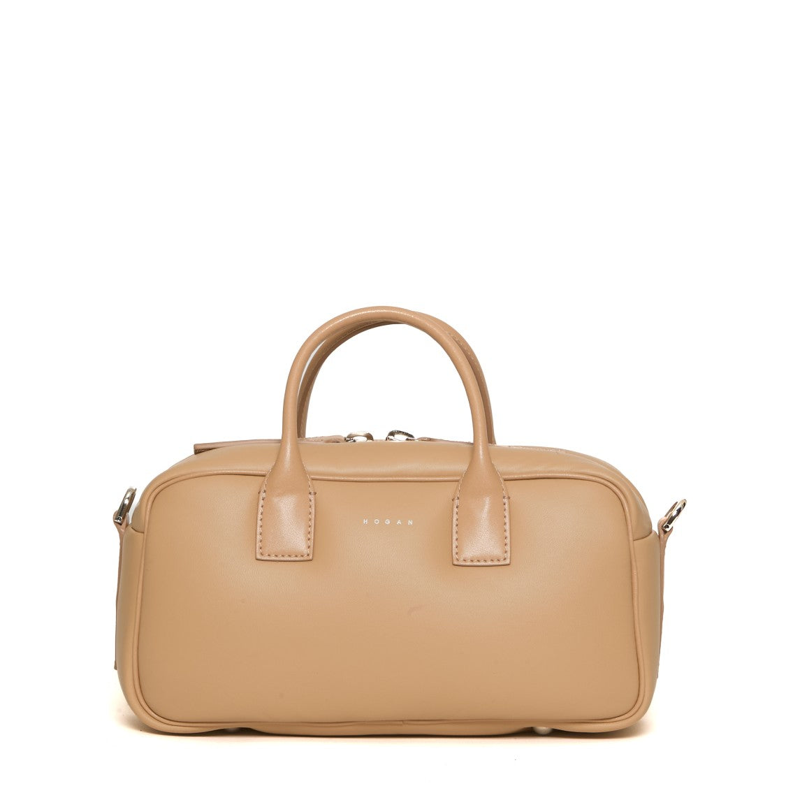 Hogan Beige Leather Bauletto Bag With Chic Detail
