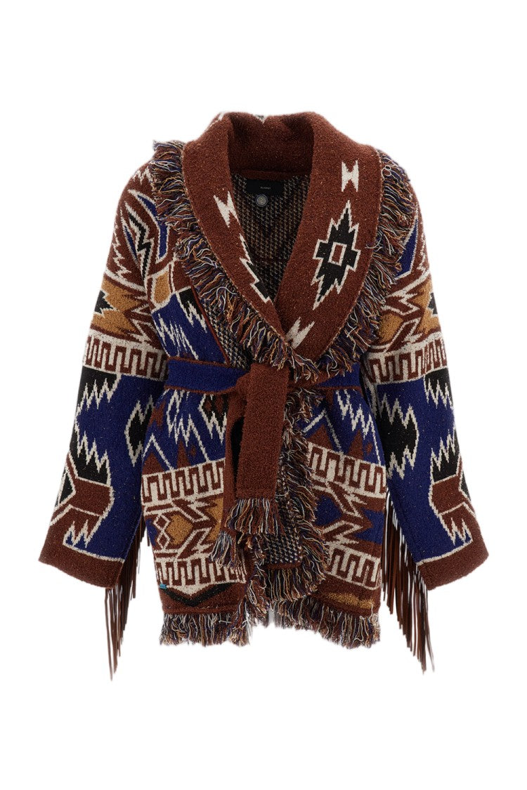 Alanui The Amazing Journey Fringed Virgin Wool Cardigan