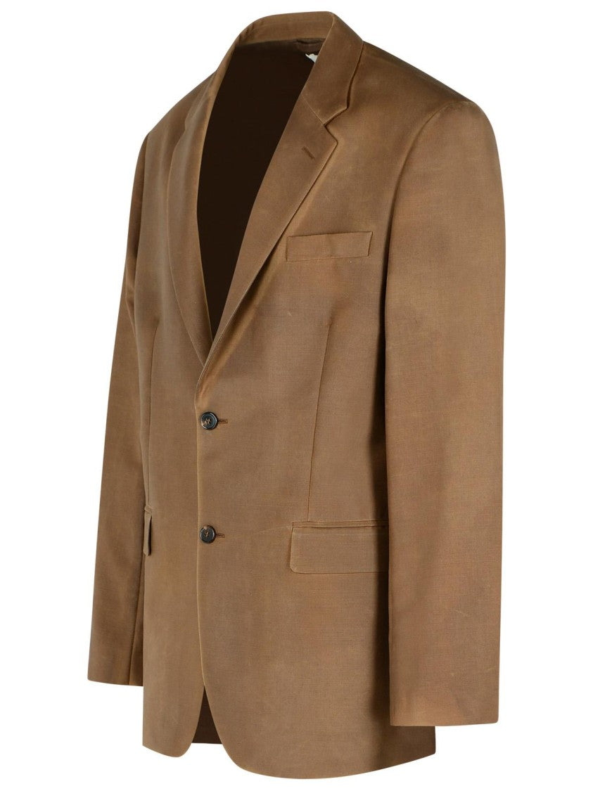 Maison Margiela Peak Lapel Brown Wool And Mohair Blazer
