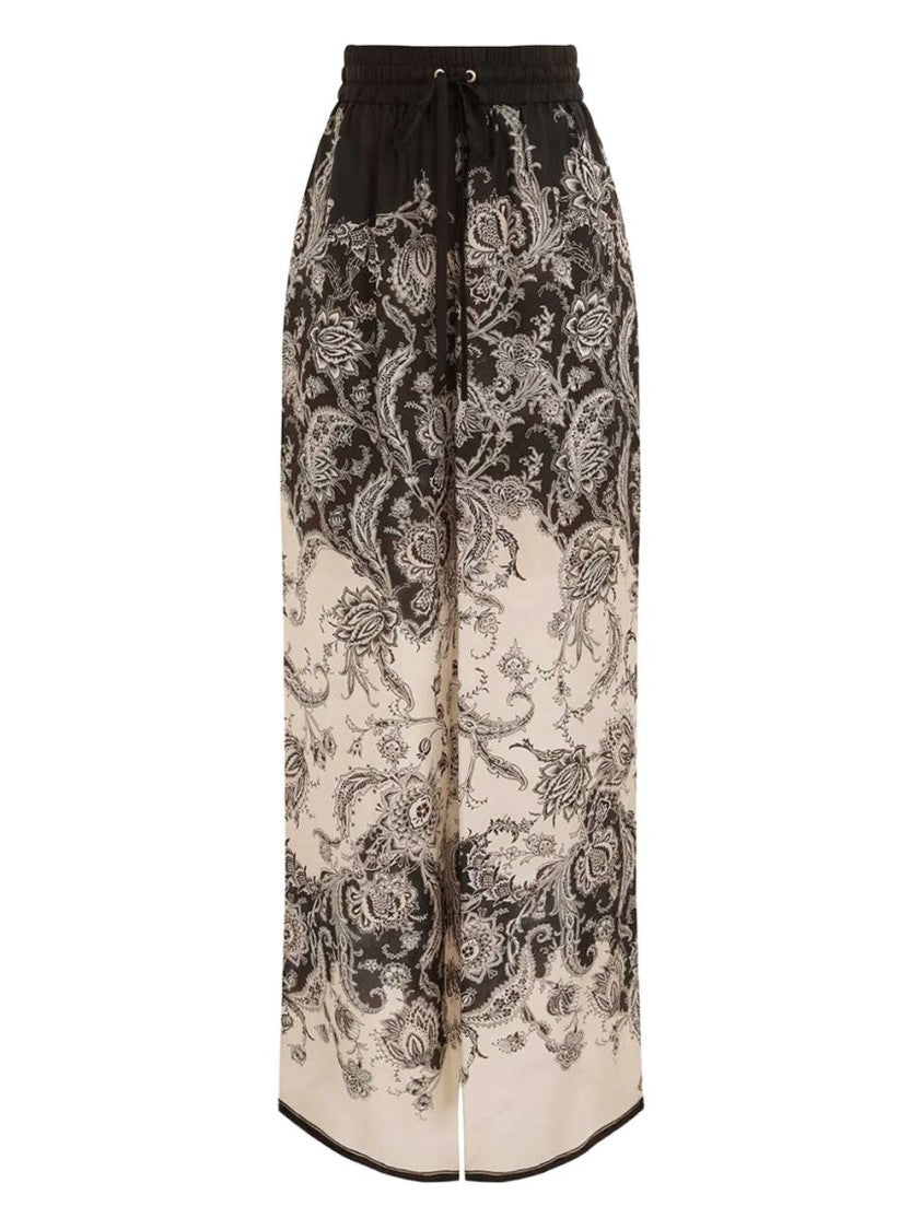Zimmermann Relaxed Floral Print Trousers With Elasticated Waistband