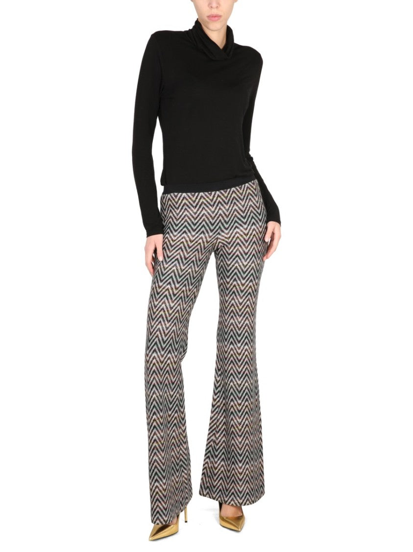 Missoni Flared Pants With Iconic Zigzag Design
