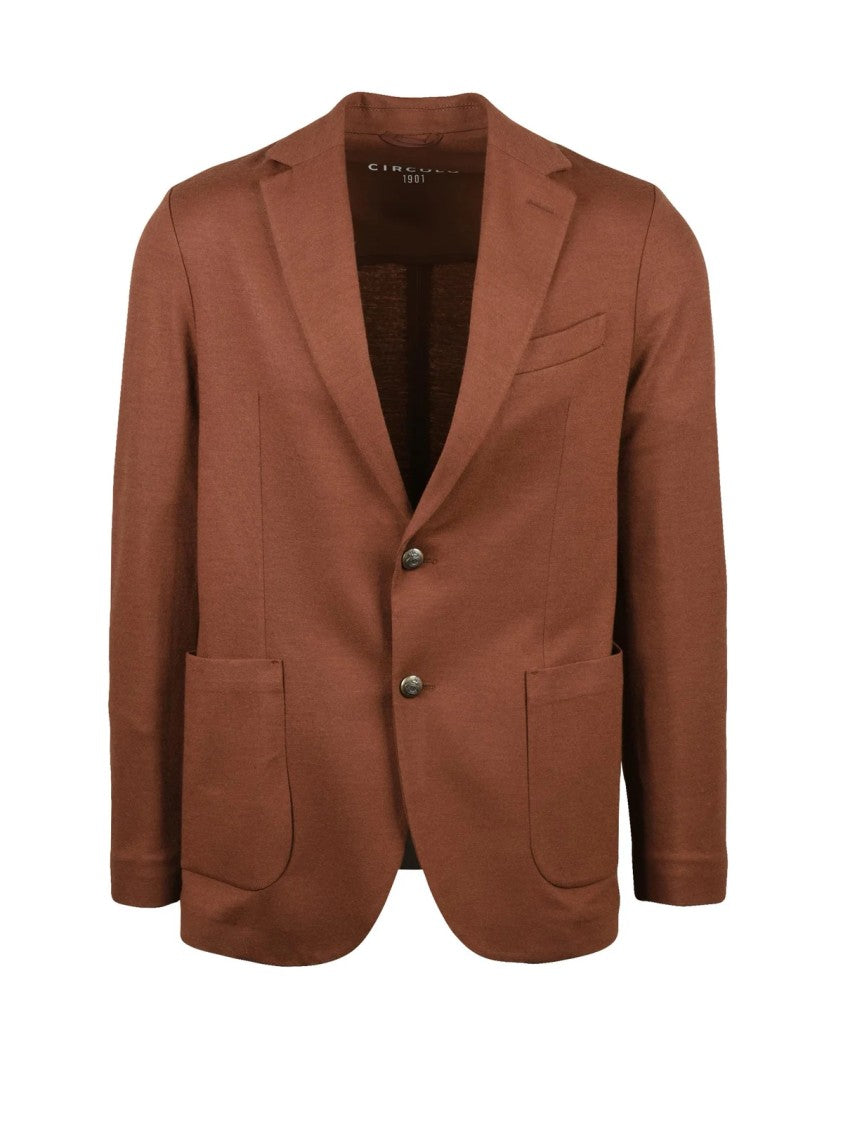 Circolo 1901 Fitted Circolo 1901 Blazer In Warm Brown With Defined Silhouette