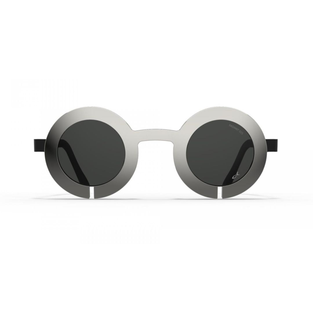 Blackfin Bf1098 Slot-R Bold Round Frame Sunglasses In Sleek Silver Finish